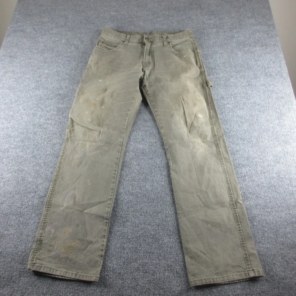 VINTAGE Dickies Jeans Men 32x31 Green‎ Straight Carpenter Distressed Work Y2K *